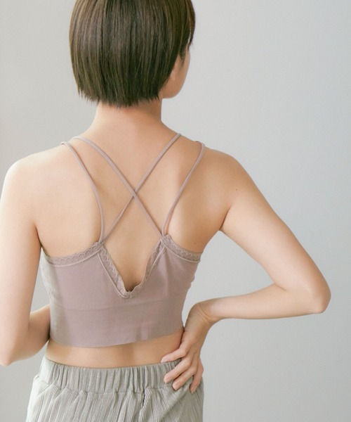 Fashion Letter(ファッションレター)の「ノンワイヤーブラトップ ルームウェア(ナイトブラ・レディース・ローズ/オフホワイト/オリーブ/ベビーピンク/ブラック・FREE)」の14枚目の写真