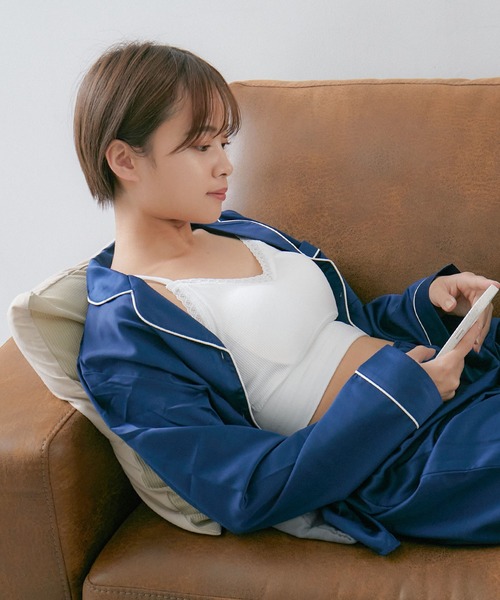 Fashion Letter(ファッションレター)の「ノンワイヤーブラトップ ルームウェア(ナイトブラ・レディース・ローズ/オフホワイト/オリーブ/ベビーピンク/ブラック・FREE)」の20枚目の写真