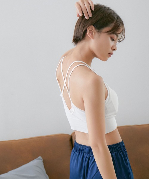 Fashion Letter(ファッションレター)の「ノンワイヤーブラトップ ルームウェア(ナイトブラ・レディース・ローズ/オフホワイト/オリーブ/ベビーピンク/ブラック・FREE)」の21枚目の写真