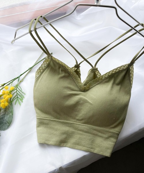 Fashion Letter(ファッションレター)の「ノンワイヤーブラトップ ルームウェア(ナイトブラ・レディース・ローズ/オフホワイト/オリーブ/ベビーピンク/ブラック・FREE)」の10枚目の写真