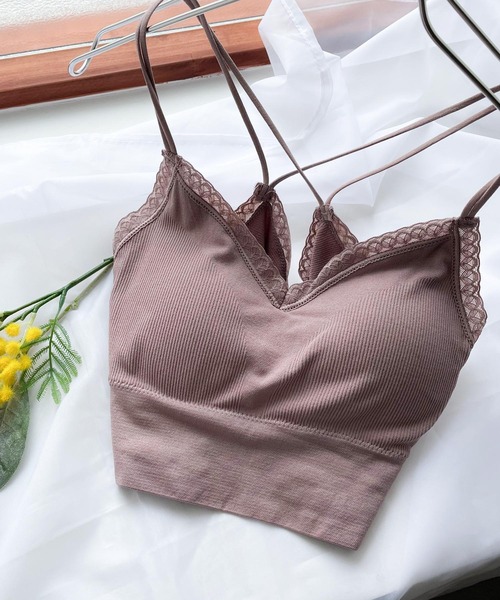 Fashion Letter(ファッションレター)の「ノンワイヤーブラトップ ルームウェア(ナイトブラ・レディース・ローズ/オフホワイト/オリーブ/ベビーピンク/ブラック・FREE)」の15枚目の写真