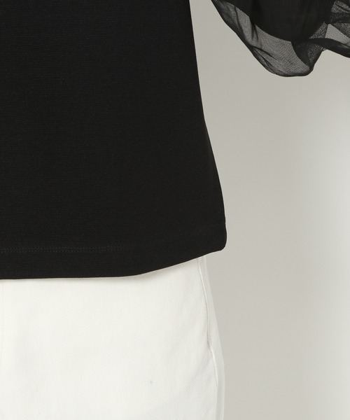 mysty woman（ミスティウーマン）の「チュールタックスリーブプルオーバー 950572（Tシャツ/カットソー・レディース・ブラック/オフホワイト・FREE）」の13枚目の写真