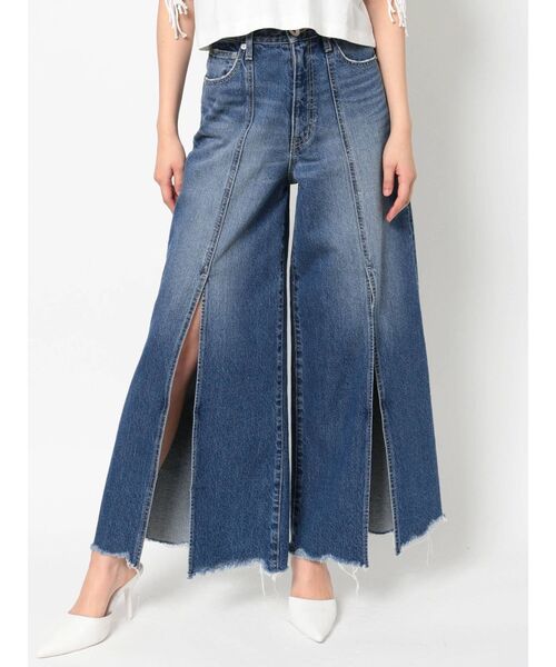 GYDA（ジェイダ）の「フロントスリットWIDE BUGGYデニムパンツ（デニムパンツ・レディース・ブルー/ライトブルー・MEDIUM/SMALL）」の20枚目の写真