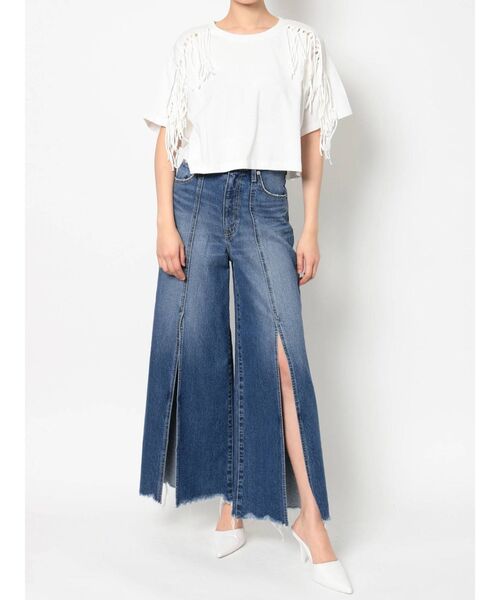 GYDA（ジェイダ）の「フロントスリットWIDE BUGGYデニムパンツ（デニムパンツ・レディース・ブルー/ライトブルー・MEDIUM/SMALL）」の21枚目の写真