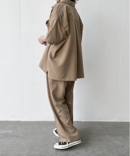 flaner（フラネ）の「ドライタッチストレートパンツ【ユニセックス対応/セットアップ対応】（その他パンツ・レディース・ベージュ/カーキ/ナチュラル・SMALL/MEDIUM/LARGE/X-LARGE）」の18枚目の写真