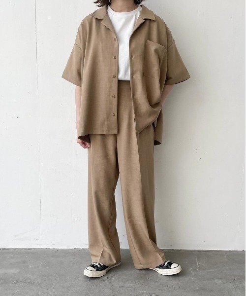 flaner（フラネ）の「ドライタッチストレートパンツ【ユニセックス対応/セットアップ対応】（その他パンツ・レディース・ベージュ/カーキ/ナチュラル・SMALL/MEDIUM/LARGE/X-LARGE）」の17枚目の写真