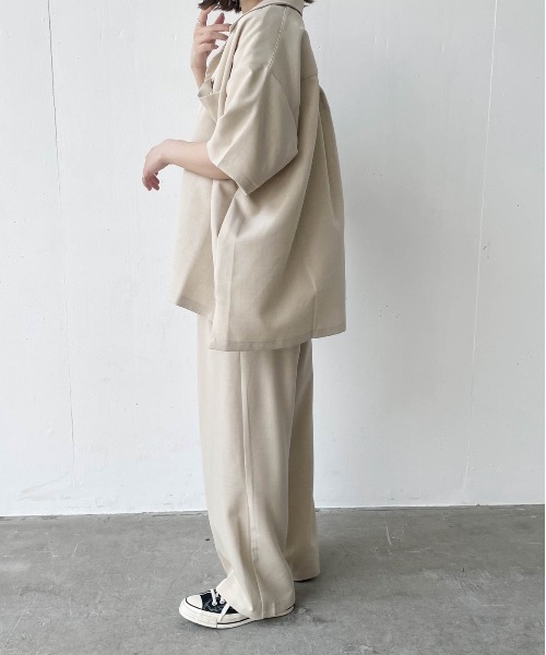 flaner（フラネ）の「ドライタッチストレートパンツ【ユニセックス対応/セットアップ対応】（その他パンツ・レディース・ベージュ/カーキ/ナチュラル・SMALL/MEDIUM/LARGE/X-LARGE）」の10枚目の写真