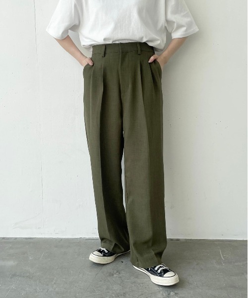 flaner（フラネ）の「ドライタッチストレートパンツ【ユニセックス対応/セットアップ対応】（その他パンツ・レディース・ベージュ/カーキ/ナチュラル・SMALL/MEDIUM/LARGE/X-LARGE）」の19枚目の写真