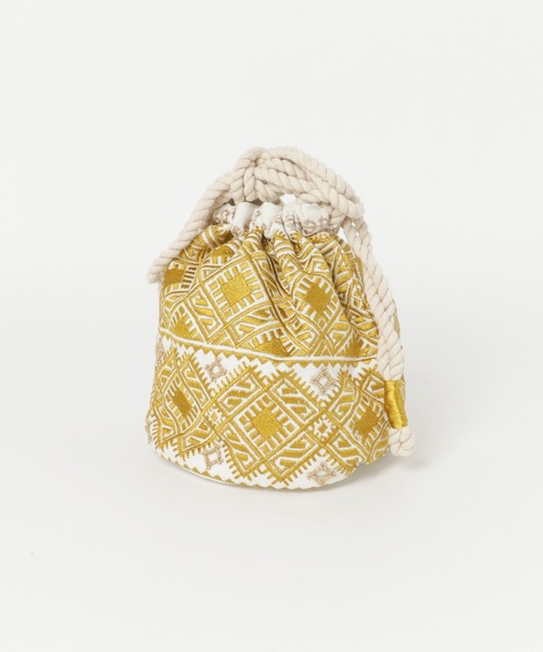 URBAN RESEARCH DOORS（アーバンリサーチドアーズ）の「エンブロイダリー巾着（ショルダーバッグ・レディース・ブルー/マスタード・ONE）」の4枚目の写真