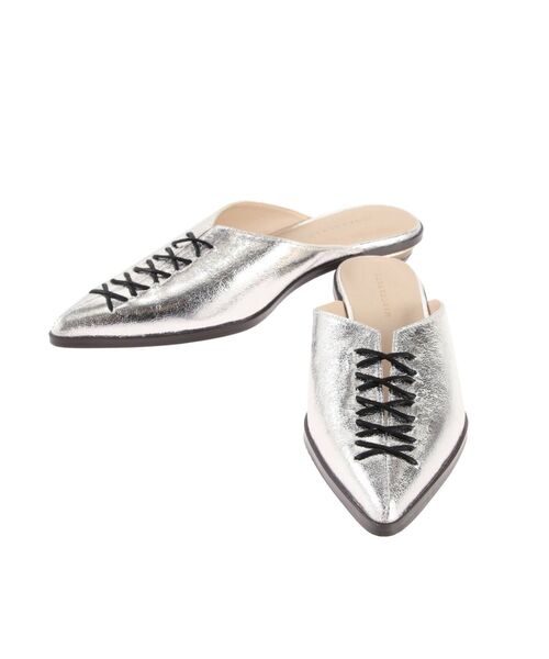 MERCURYDUO（マーキュリーデュオ）の「レースアップローヒールスリッパサンダル（サンダル・レディース・シルバー/アイボリー・38/36）」の19枚目の写真