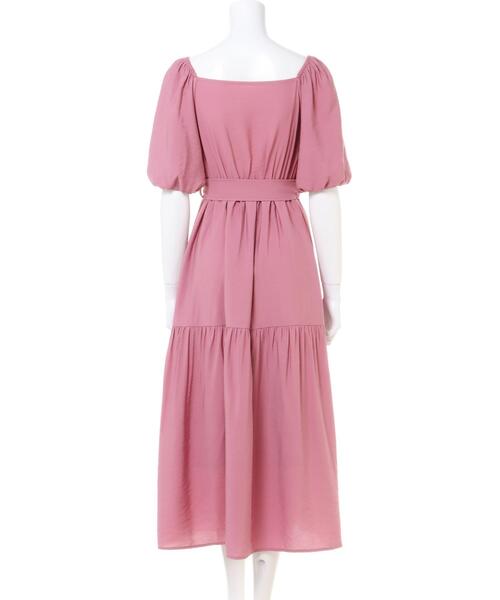 Allamanda（アラマンダ）の「カシュクールリボン付マキシワンピース（ワンピース・レディース・ブラック/ピンク/グレー・M）」の6枚目の写真