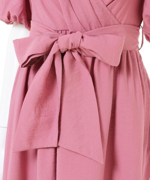 Allamanda（アラマンダ）の「カシュクールリボン付マキシワンピース（ワンピース・レディース・ブラック/ピンク/グレー・M）」の8枚目の写真