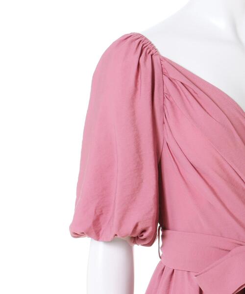 Allamanda（アラマンダ）の「カシュクールリボン付マキシワンピース（ワンピース・レディース・ブラック/ピンク/グレー・M）」の9枚目の写真