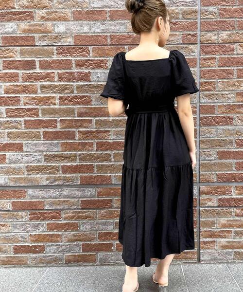 Allamanda（アラマンダ）の「カシュクールリボン付マキシワンピース（ワンピース・レディース・ブラック/ピンク/グレー・M）」の14枚目の写真