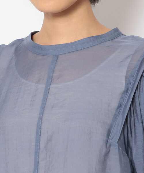 EACH.（イーチ）の「EACH（イーチ）VOLUME SHEER BLOUSE　ボリュームシア―ブラウス（シャツ/ブラウス・レディース・グリーン/ピンク/ブルー・FREE）」の6枚目の写真