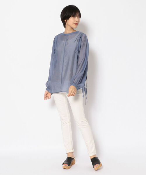 EACH.（イーチ）の「EACH（イーチ）VOLUME SHEER BLOUSE　ボリュームシア―ブラウス（シャツ/ブラウス・レディース・グリーン/ピンク/ブルー・FREE）」の12枚目の写真