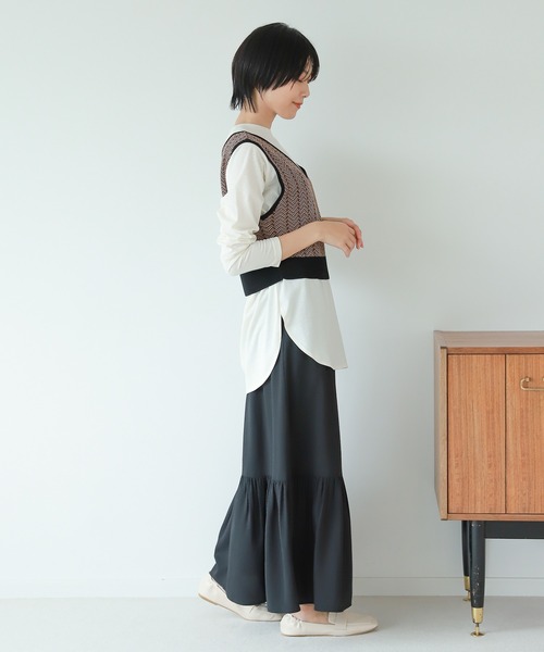 LAKOLE（ラコレ）の「ジャカードティアードスカート / 216474（スカート・レディース・ブラック/ブラウン/グリーン・SMALL/MEDIUM）」の20枚目の写真