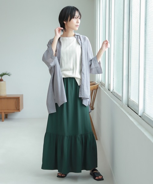 LAKOLE（ラコレ）の「ジャカードティアードスカート / 216474（スカート・レディース・ブラック/ブラウン/グリーン・SMALL/MEDIUM）」の13枚目の写真