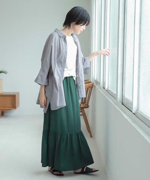 LAKOLE（ラコレ）の「ジャカードティアードスカート / 216474（スカート・レディース・ブラック/ブラウン/グリーン・SMALL/MEDIUM）」の5枚目の写真