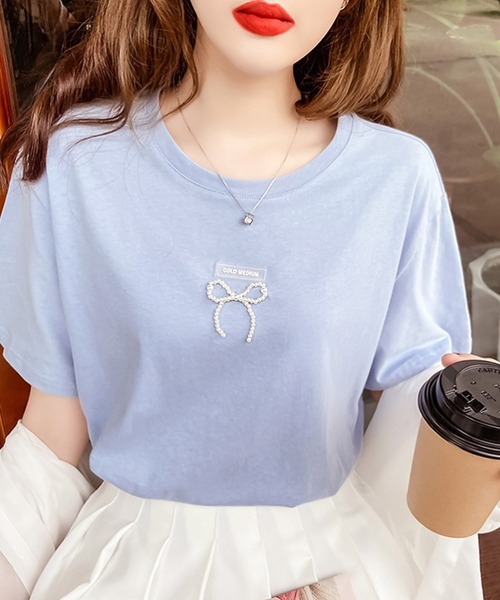 Bifrost（ビフレスト）の「プチリボンＴシャツ（Tシャツ/カットソー・レディース・ホワイト/イエロー/ブルー・M/L）」の9枚目の写真