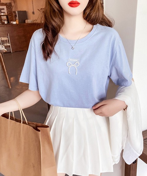 Bifrost（ビフレスト）の「プチリボンＴシャツ（Tシャツ/カットソー・レディース・ホワイト/イエロー/ブルー・M/L）」の6枚目の写真