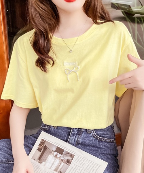 Bifrost（ビフレスト）の「プチリボンＴシャツ（Tシャツ/カットソー・レディース・ホワイト/イエロー/ブルー・M/L）」の7枚目の写真