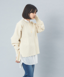 Rouge vif | 【セットアップ対応】ストレッチ片畦フォルムニットプルオーバー(ニット/セーター)