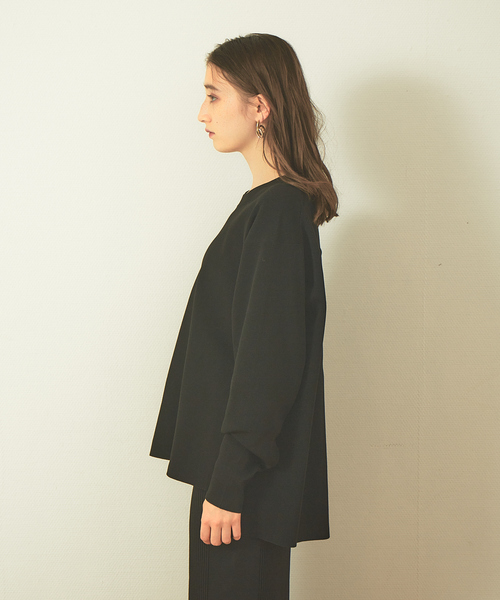 Rouge vif(ルージュヴィフ)の「【セットアップ対応】ストレッチ片畦フォルムニットプルオーバー(ニット/セーター・レディース・アイボリー/セージグリーン/ブラック・フリー)」の10枚目の写真