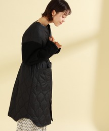 Ray BEAMS | Ray BEAMS / 袖キリカエ キルティング コート(ノーカラーコート)