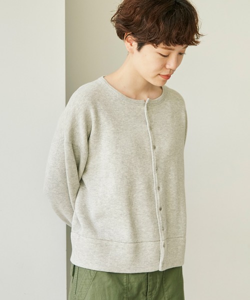 note et silence （ノートエシロンス）の「C/ラムウールダブルフェイス　スナップカーディガン（カーディガン/ボレロ・レディース・グレー/ダークブルー・FREE）」の16枚目の写真