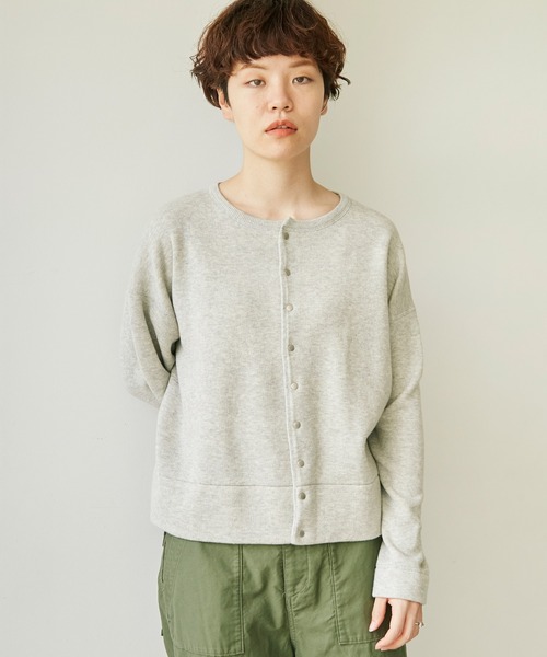 note et silence （ノートエシロンス）の「C/ラムウールダブルフェイス　スナップカーディガン（カーディガン/ボレロ・レディース・グレー/ダークブルー・FREE）」の14枚目の写真