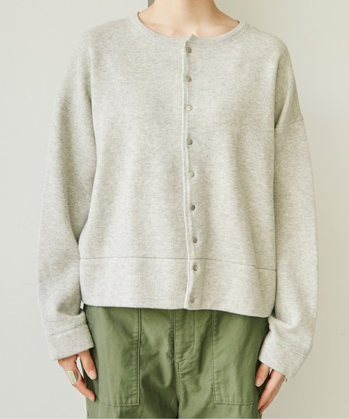 note et silence （ノートエシロンス）の「C/ラムウールダブルフェイス　スナップカーディガン（カーディガン/ボレロ・レディース・グレー/ダークブルー・FREE）」の15枚目の写真