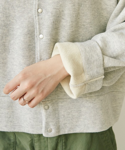 note et silence （ノートエシロンス）の「C/ラムウールダブルフェイス　スナップカーディガン（カーディガン/ボレロ・レディース・グレー/ダークブルー・FREE）」の4枚目の写真