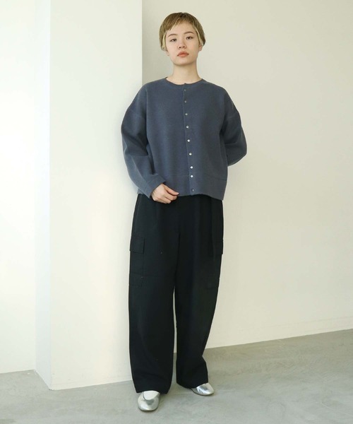 note et silence （ノートエシロンス）の「C/ラムウールダブルフェイス　スナップカーディガン（カーディガン/ボレロ・レディース・グレー/ダークブルー・FREE）」の21枚目の写真