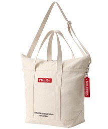 MILKFED.（ミルクフェド）の「EMBROIDERED BAR BIG 2WAY TOTE BAG/トートバッグ ショルダーバッグ（ショルダーバッグ・メンズ）」