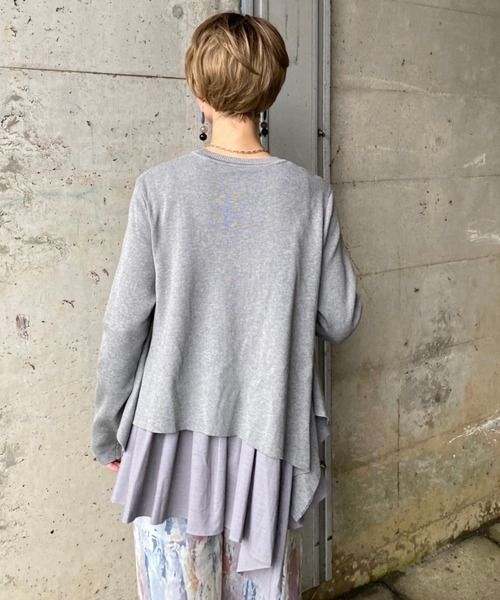 deux amour(ドゥーザムール)の「裾フリル変形トップス(チュニック・レディース・ブラック/グレー・MEDIUM)」の14枚目の写真