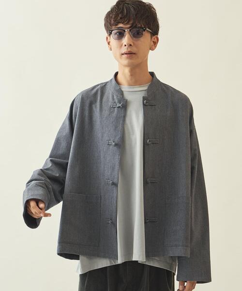 info. BEAUTY&YOUTH（インフォビューティアンドユース）の「【WEB限定】＜info. BEAUTY&YOUTH＞ フランネル チャイナジャケット（その他アウター・メンズ・モカ/グレー/ブラック・M/L）」の2枚目の写真