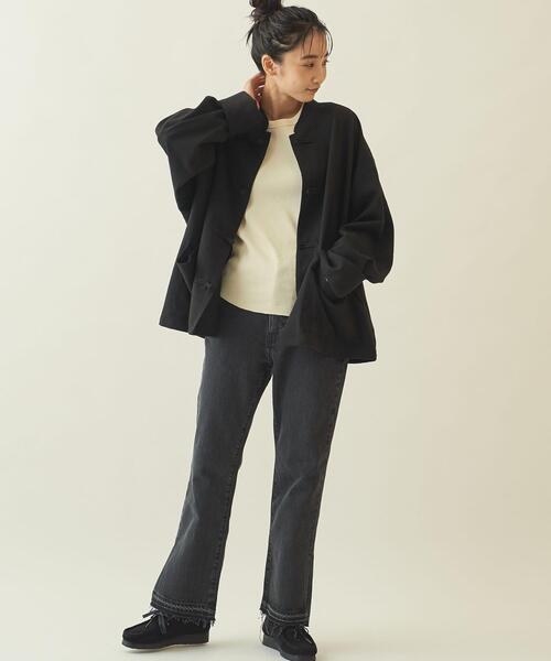 info. BEAUTY&YOUTH（インフォビューティアンドユース）の「【WEB限定】＜info. BEAUTY&YOUTH＞ フランネル チャイナジャケット（その他アウター・メンズ・モカ/グレー/ブラック・M/L）」の8枚目の写真