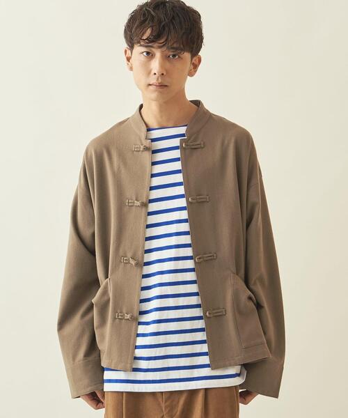 info. BEAUTY&YOUTH（インフォビューティアンドユース）の「【WEB限定】＜info. BEAUTY&YOUTH＞ フランネル チャイナジャケット（その他アウター・メンズ・モカ/グレー/ブラック・M/L）」の4枚目の写真