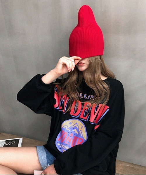 NANING9（ナンニング）の「NANING9 DEVILSトレーナー（スウェット・レディース・ブラック/ブルー・FREE）」の6枚目の写真