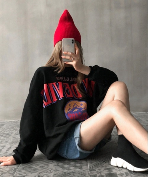 NANING9（ナンニング）の「NANING9 DEVILSトレーナー（スウェット・レディース・ブラック/ブルー・FREE）」の3枚目の写真