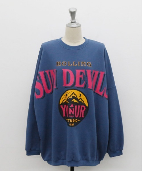 NANING9（ナンニング）の「NANING9 DEVILSトレーナー（スウェット・レディース・ブラック/ブルー・FREE）」の9枚目の写真