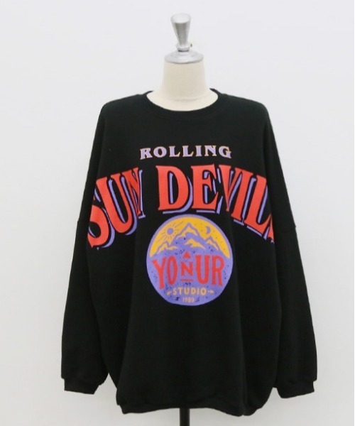 NANING9（ナンニング）の「NANING9 DEVILSトレーナー（スウェット・レディース・ブラック/ブルー・FREE）」の5枚目の写真