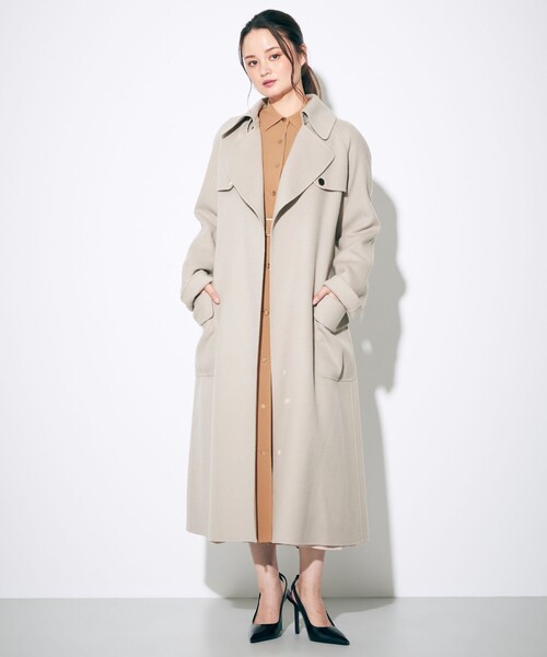 GRACE CONTINENTAL（グレースコンチネンタル）の「ガウントレンチリバーコート（トレンチコート・レディース・ベージュ/ブラウン/ピンク・38/36）」の2枚目の写真