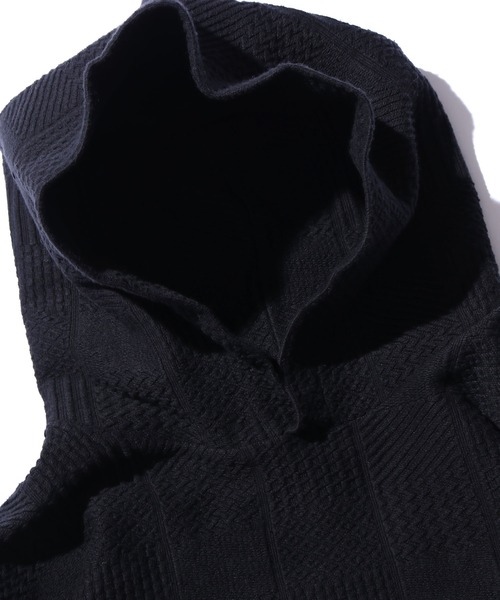 CAL O LINE（キャルオーライン）の「CAL O LINE/キャルオーライン INTEGRATE HOODY ニット フーディー（パーカー・メンズ・キャメル/ブラック・L/M/XL）」の7枚目の写真