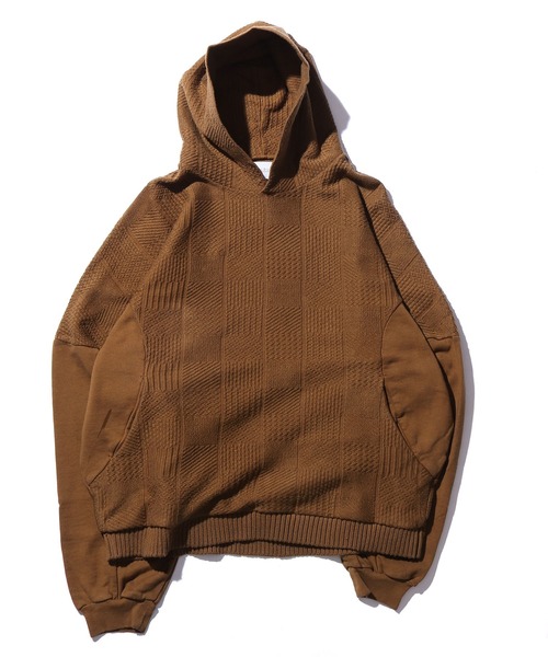 CAL O LINE（キャルオーライン）の「CAL O LINE/キャルオーライン INTEGRATE HOODY ニット フーディー（パーカー・メンズ・キャメル/ブラック・L/M/XL）」の13枚目の写真