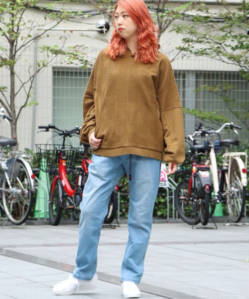 CAL O LINE（キャルオーライン）の「CAL O LINE/キャルオーライン INTEGRATE HOODY ニット フーディー（パーカー・メンズ・キャメル/ブラック・L/M/XL）」の15枚目の写真