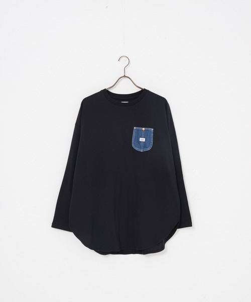 Lee（リー）の「【LEE／リー】デニムポケットロングスリーブTシャツ オーガニックコットン使用（Tシャツ/カットソー・レディース・ダークベージュ/ブラック/ホワイト/ライトブラウン・FREE）」の15枚目の写真