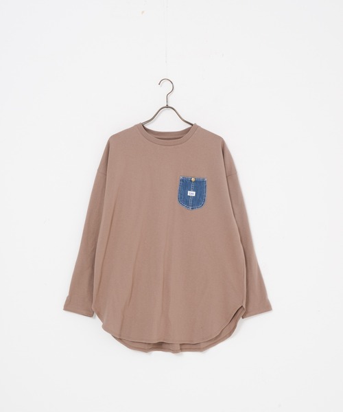 Lee（リー）の「【LEE／リー】デニムポケットロングスリーブTシャツ オーガニックコットン使用（Tシャツ/カットソー・レディース・ダークベージュ/ブラック/ホワイト/ライトブラウン・FREE）」の13枚目の写真