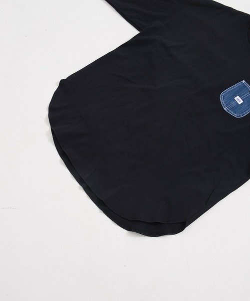 Lee（リー）の「【LEE／リー】デニムポケットロングスリーブTシャツ オーガニックコットン使用（Tシャツ/カットソー・レディース・ダークベージュ/ブラック/ホワイト/ライトブラウン・FREE）」の8枚目の写真